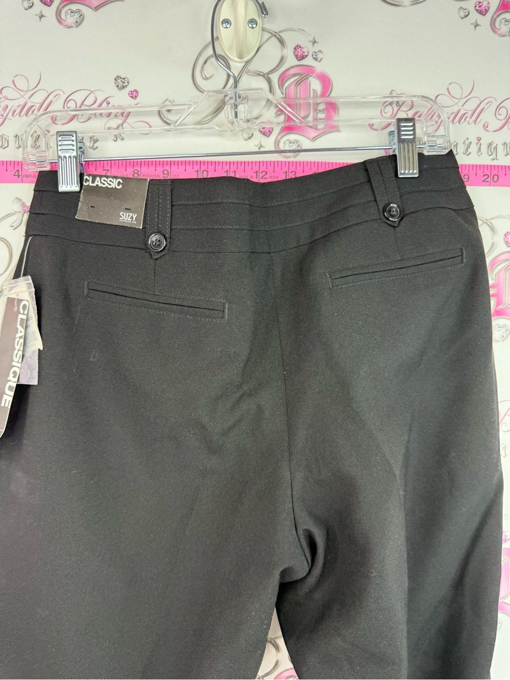 Suzy Shier pants buttons Black Dress Pants flare leg brand new with tags classic - Picture 12 of 15